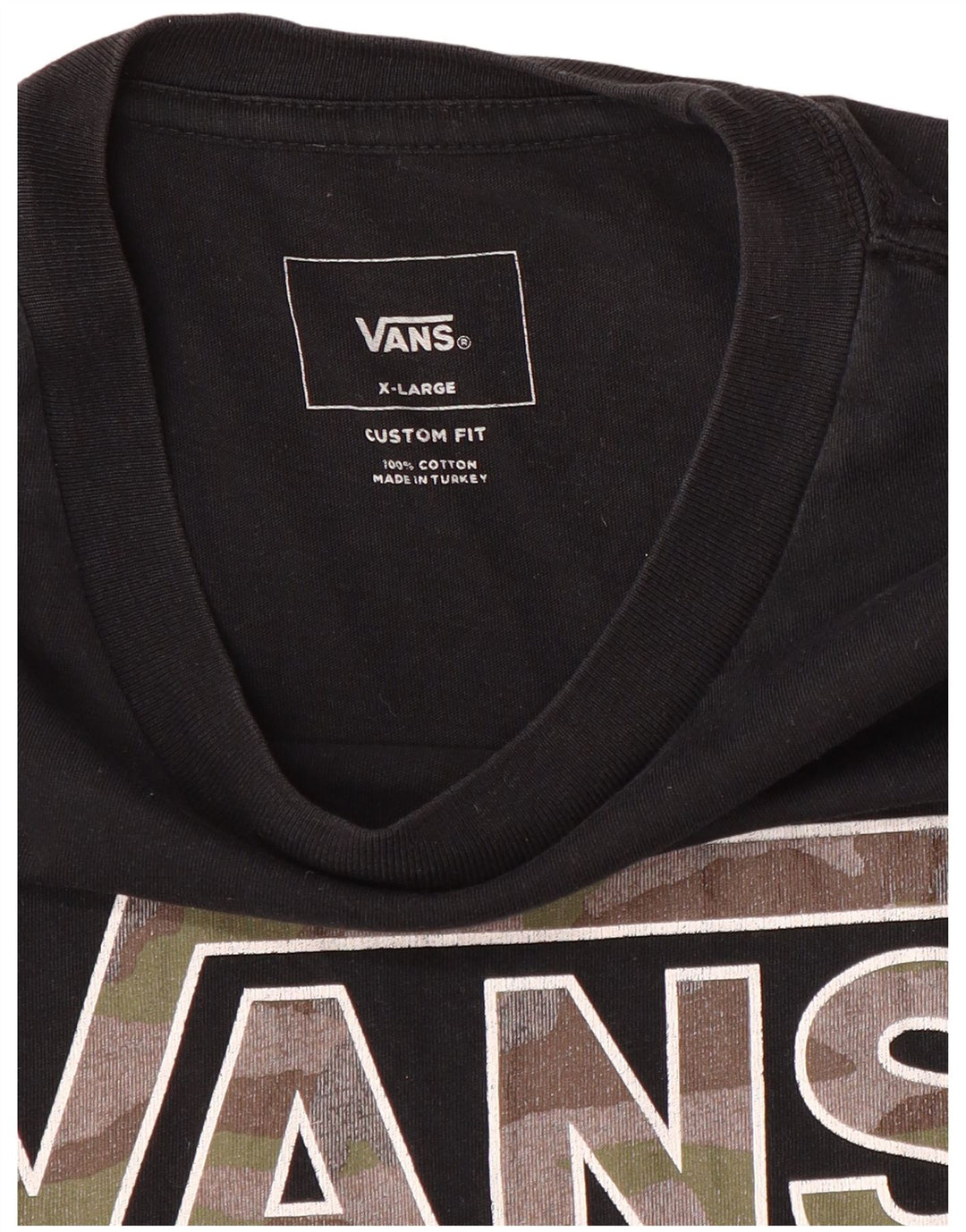 Vans Boys Custom Fit Graphic T-Shirt Top 14-15 Years XL Black Cotton