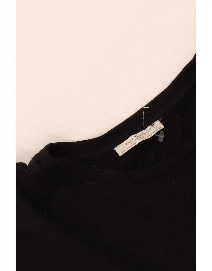 Zara Womens Trafaluc Oversized Graphic T-Shirt Top UK 14 Medium Black
