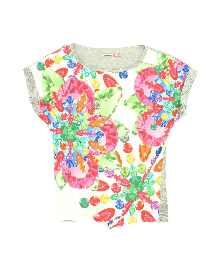 DESIGUAL Girls Graphic T-Shirt Top 13-14 Years Multicoloured Spotted | Vintage Desigual | Thrift | Second-Hand Desigual | Used Clothing | Messina Hembry 