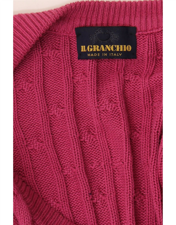 Il Granchio Mens Cardigan Sweater Large Pink