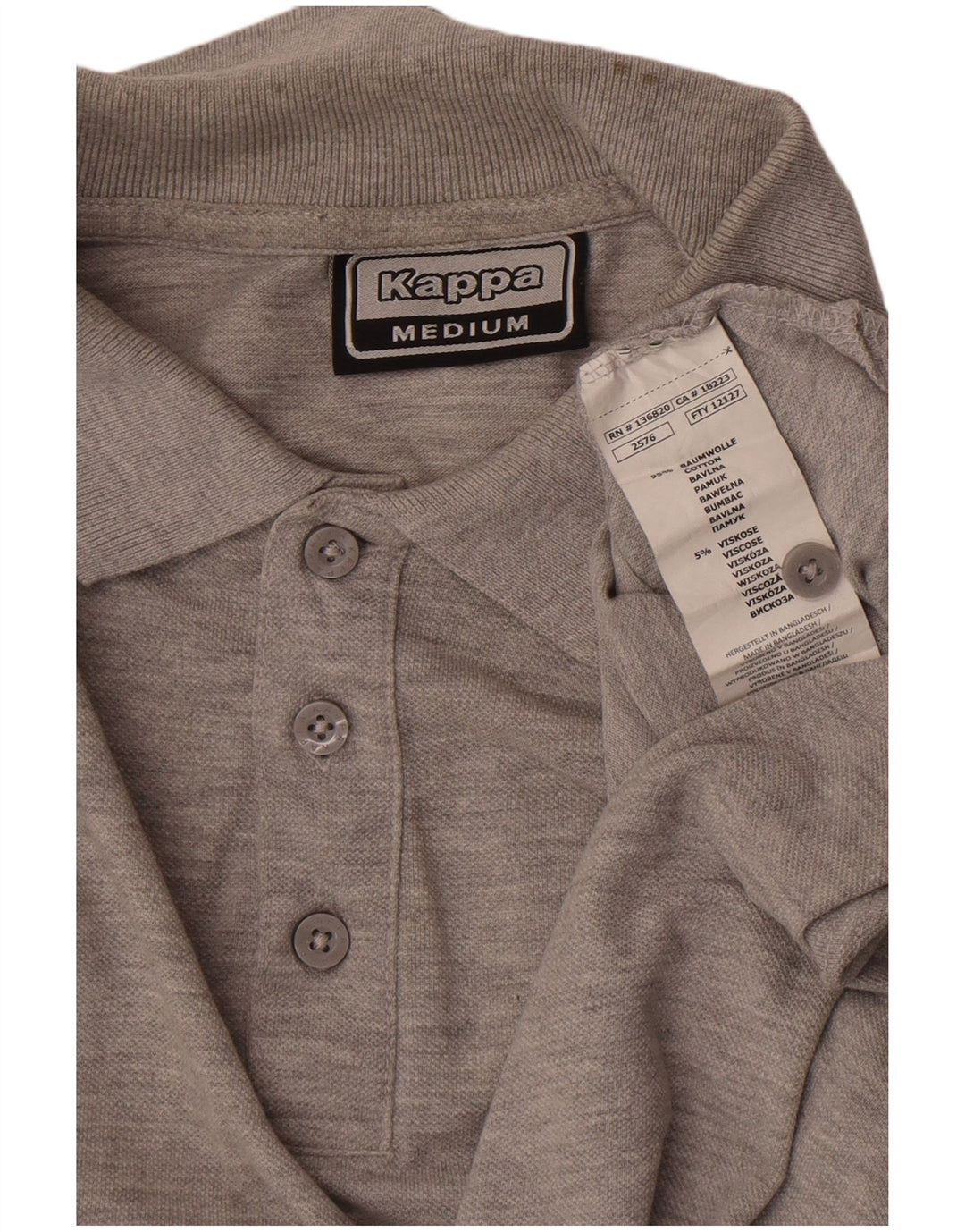 Kappa Mens Polo Shirt Medium Grey Flecked Cotton