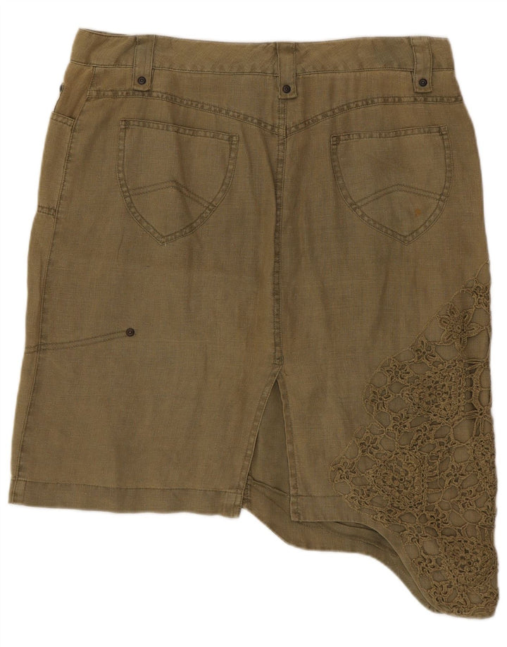 Marlboro Classics Womens Asymmetrical Skirt EU 46 XL W34  Khaki