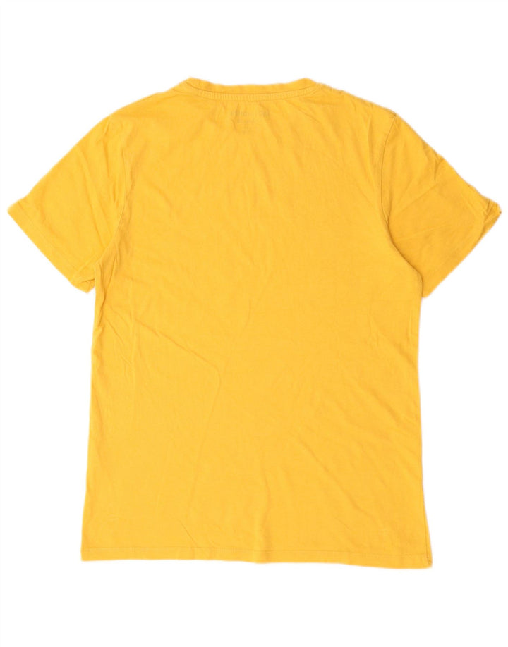 Jack & Jones Mens Graphic T-Shirt Top Small Yellow Cotton