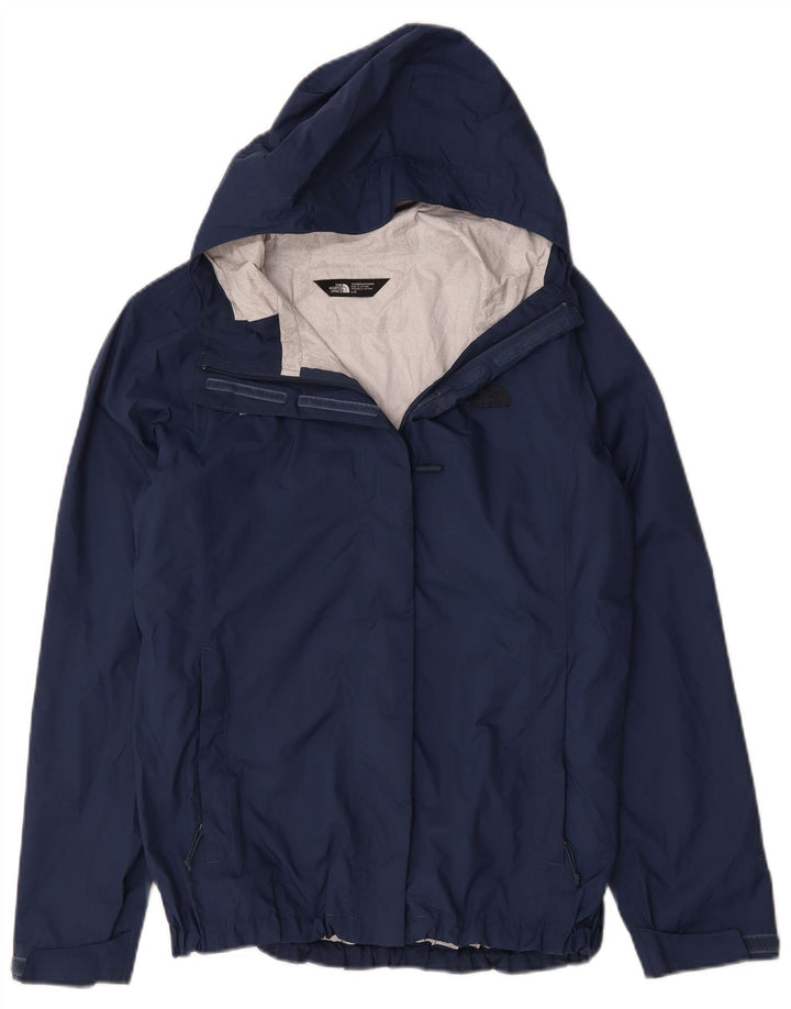 The North Face Womens Hooded Rain Jacket UK 16 Large Navy Blue