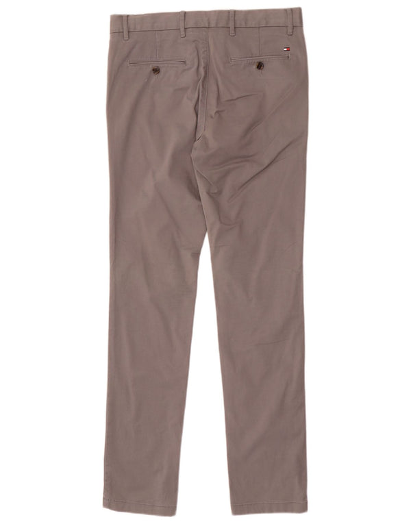 Tommy Hilfiger Mens Skinny Chino Trousers W30 L32 Grey Cotton