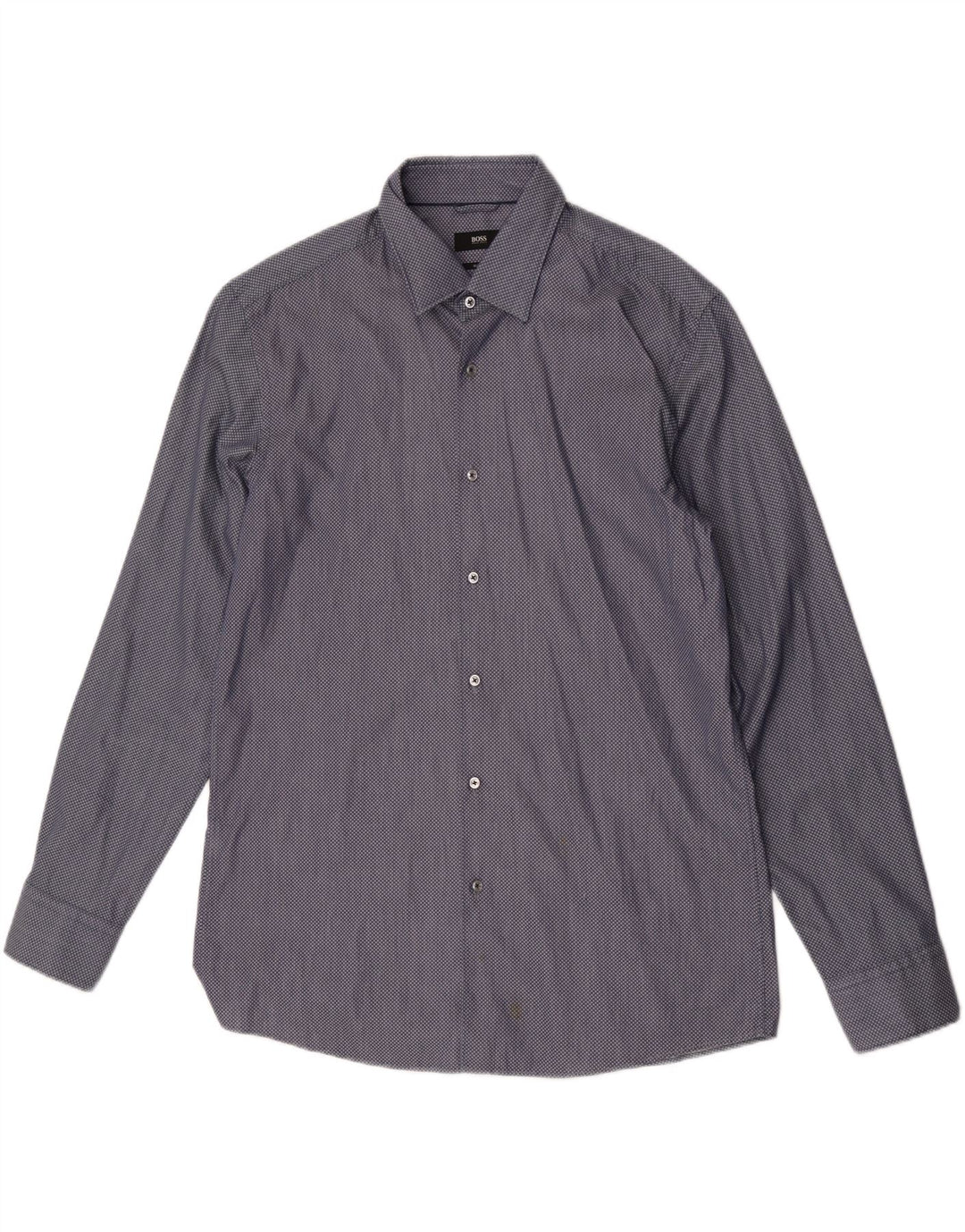 Hugo Boss Mens Slim Fit Shirt Size 17 43 XL Blue Check