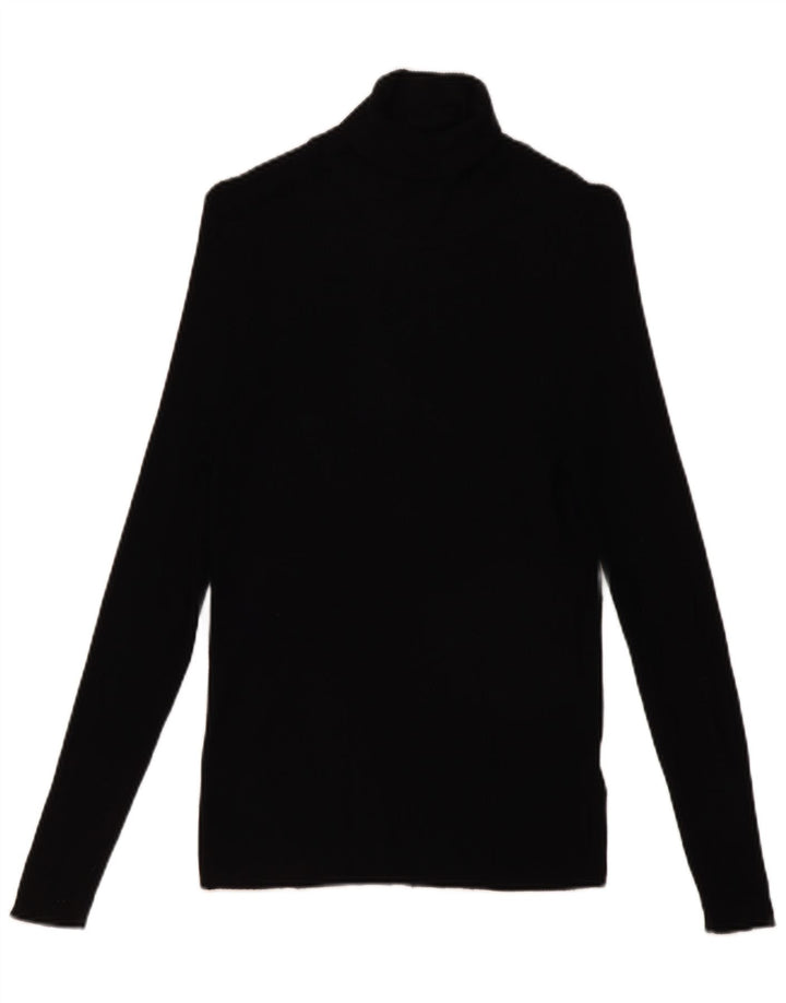 Marks & Spencer Womens Top Long Sleeve UK 16 Large Black Viscose