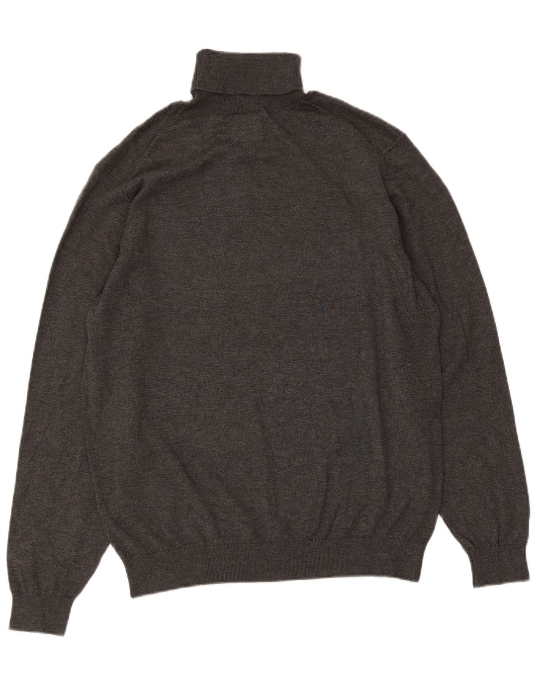Zara Mens Roll Neck Jumper Sweater Large Grey Flecked Viscose