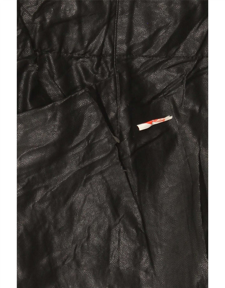 Zara Womens Faux Leather Mini Skirt Small W26 Black Polyurethane