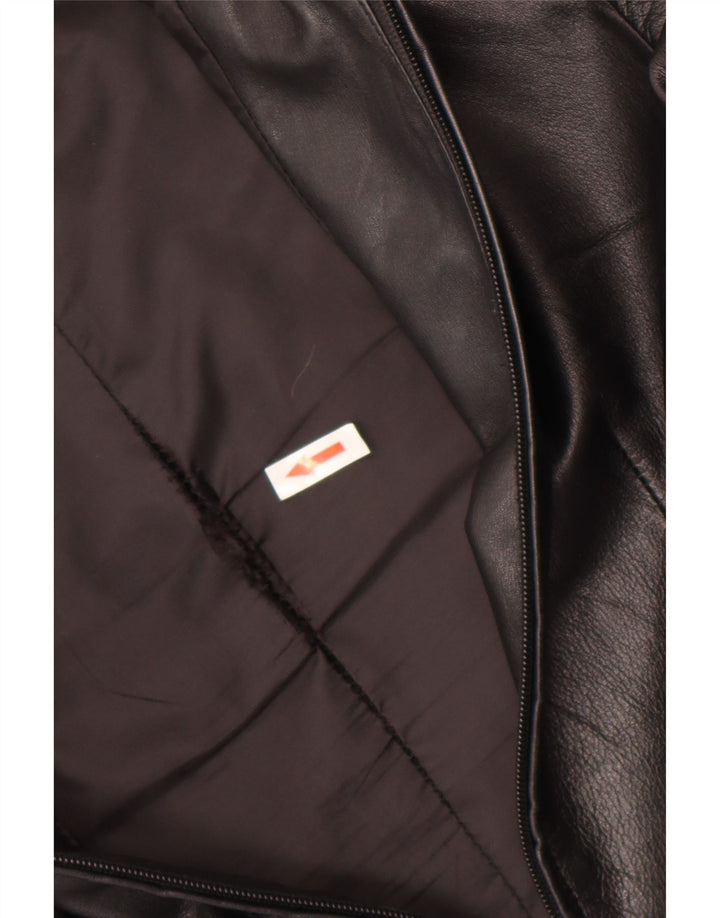 Vintage Womens Leather Jacket UK 8 Small Black Leather