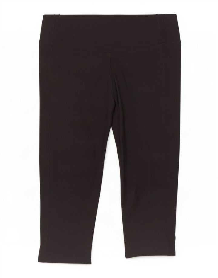 Nike Womens Dri Fit Capri Leggings UK 14 Large Black Polyester