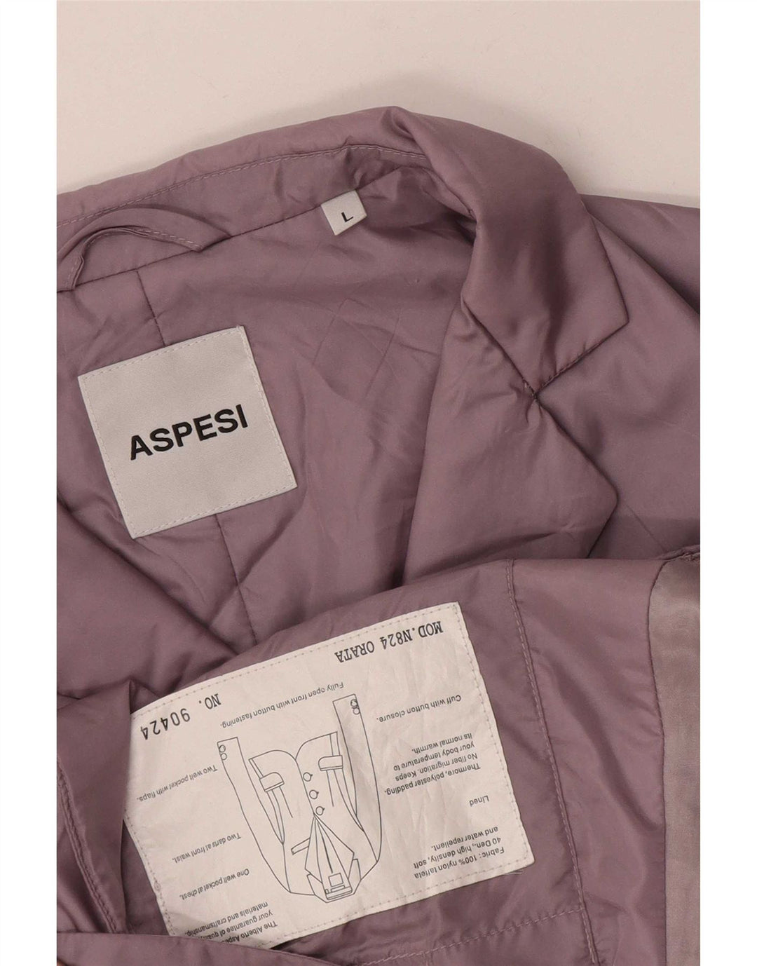 Aspesi Womens 3 Button Padded Blazer Jacket UK 14 Large Purple Nylon
