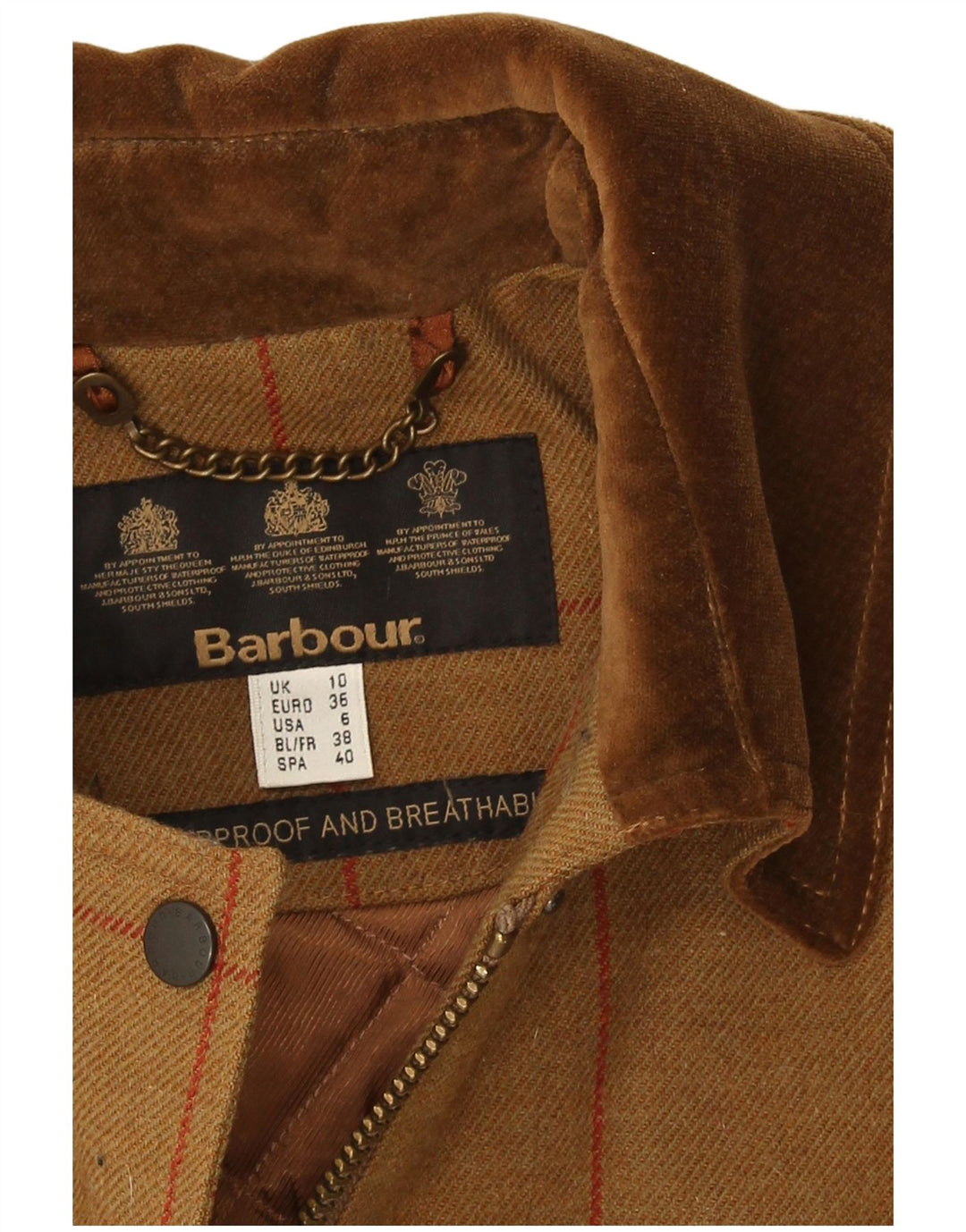 Barbour Womens Oversized Overcoat UK 10 Small Beige Check