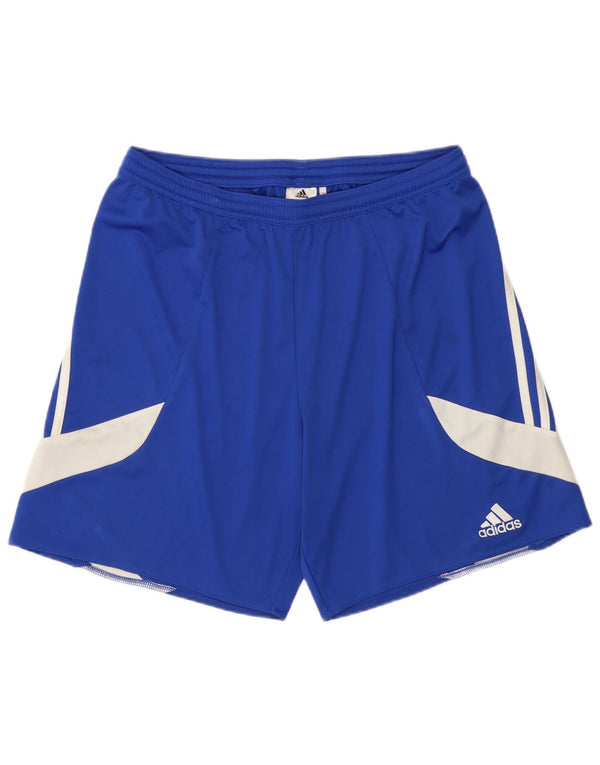 Adidas Mens Climalite Sport Shorts Large Blue Colourblock Polyester