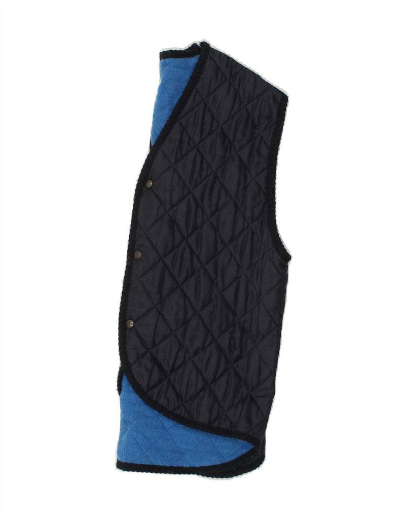 VINTAGE Mens Quilted Gilet UK 38 Medium Navy Blue Polyamide Vintage Vintage and Second-Hand Vintage from Messina Hembry 