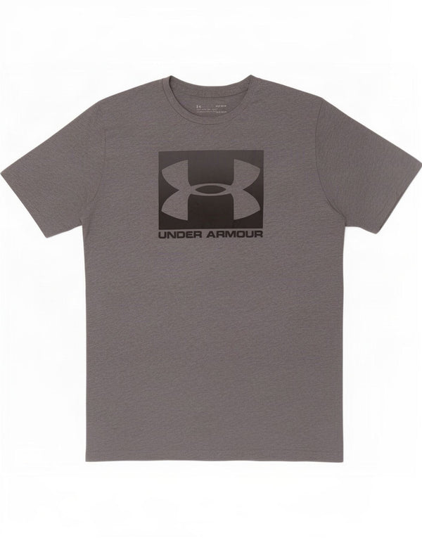Under Armour Mens Heat Gear Graphic T-Shirt Top Medium Grey Flecked Cotton
