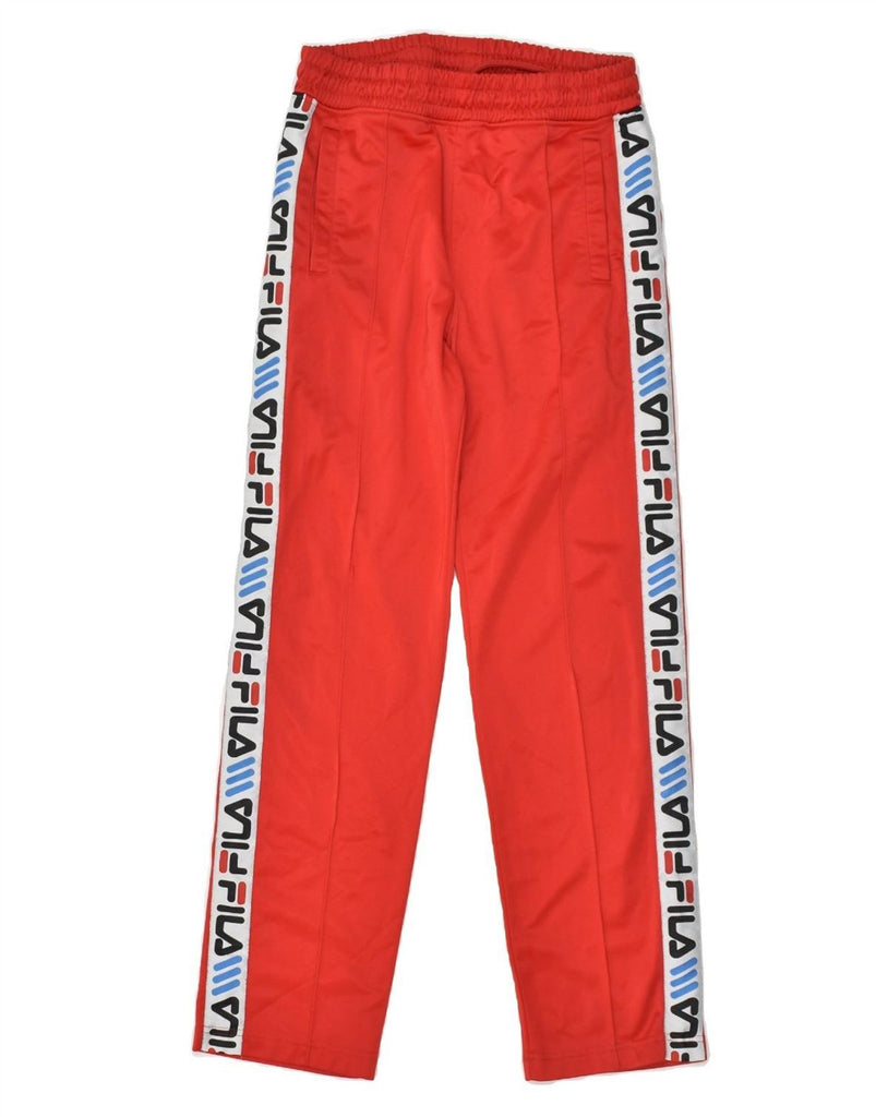 FILA Mens Graphic Tracksuit Trousers Small Red Polyester | Vintage Fila | Thrift | Second-Hand Fila | Used Clothing | Messina Hembry 