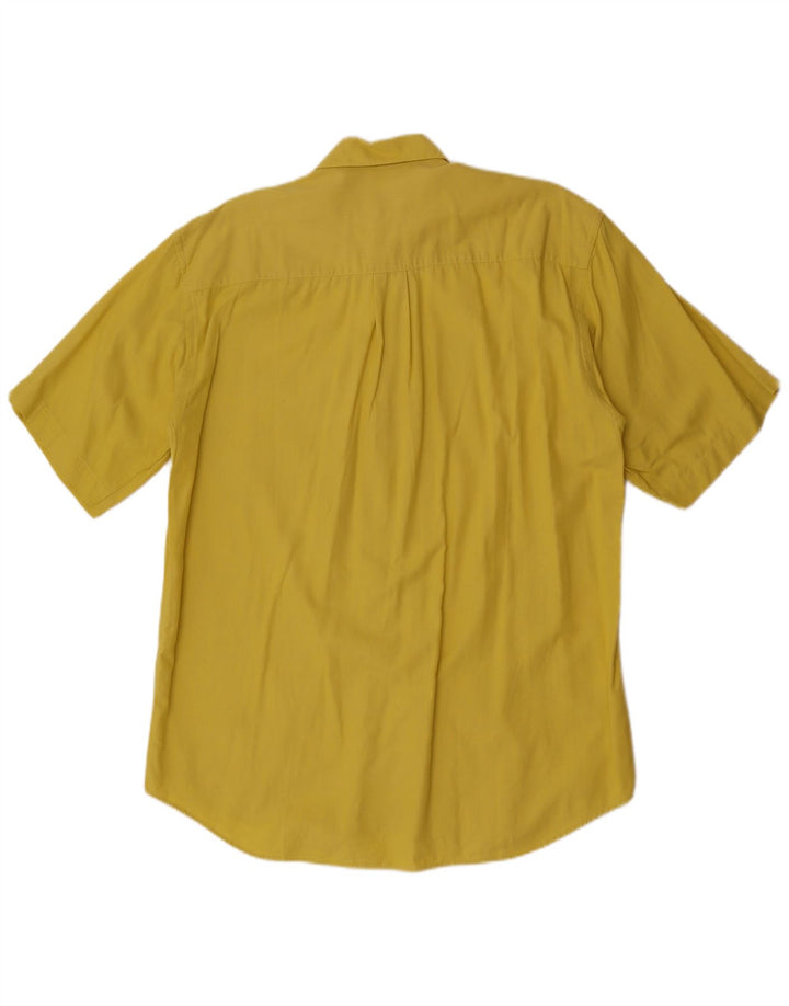 Vintage Mens Short Sleeve Shirt Large Yellow