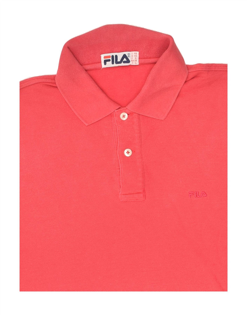 FILA Mens Polo Shirt IT 48 Medium Pink Cotton | Vintage Fila | Thrift | Second-Hand Fila | Used Clothing | Messina Hembry 