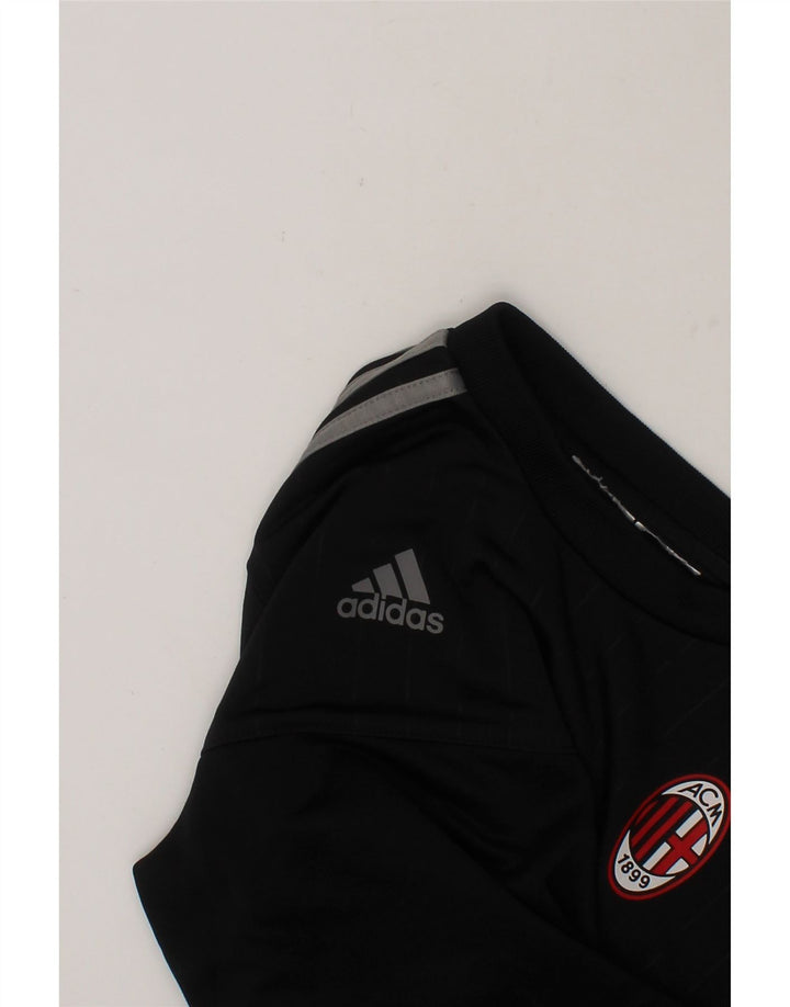 ADIDAS Boys AC Milan Sweatshirt Jumper 14-15 Years Black Polyester Vintage Adidas and Second-Hand Adidas from Messina Hembry 