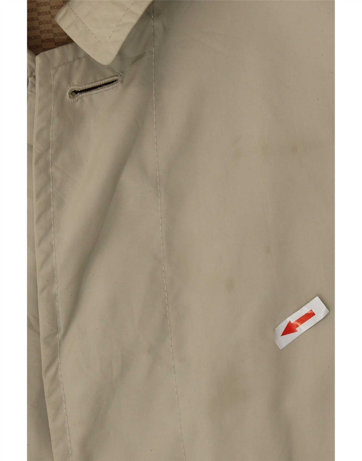Hugo Boss Mens Trench Coat EU 52 XL Beige Polyamide