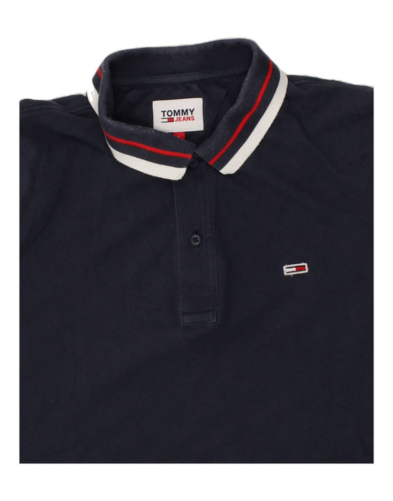 TOMMY HILFIGER Mens Polo Shirt Large Navy Blue Cotton | Vintage Tommy Hilfiger | Thrift | Second-Hand Tommy Hilfiger | Used Clothing | Messina Hembry 