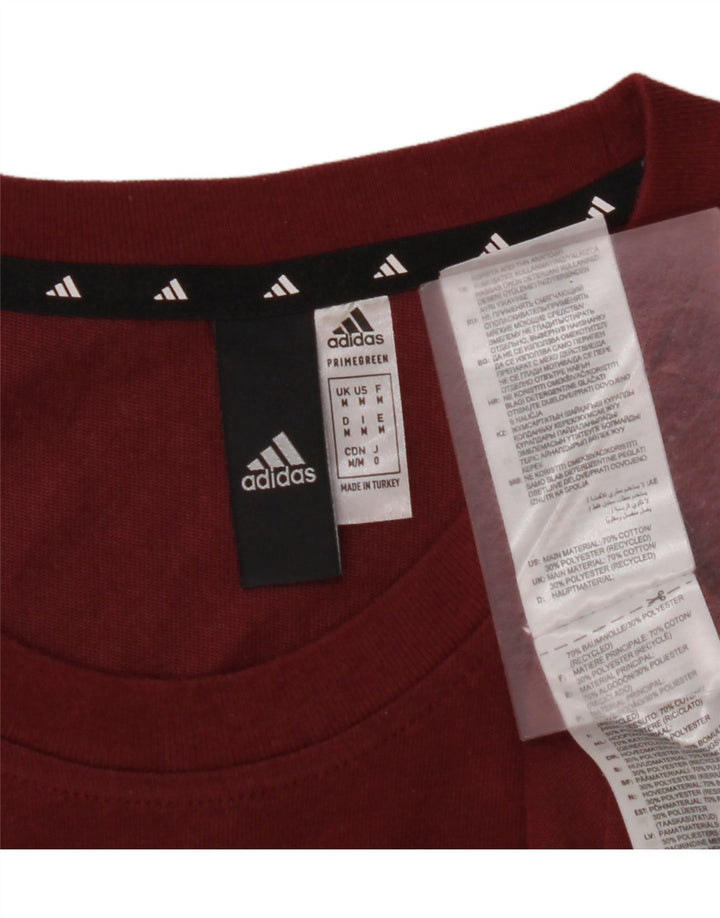 ADIDAS Mens Primegreen T-Shirt Top Medium Maroon Cotton