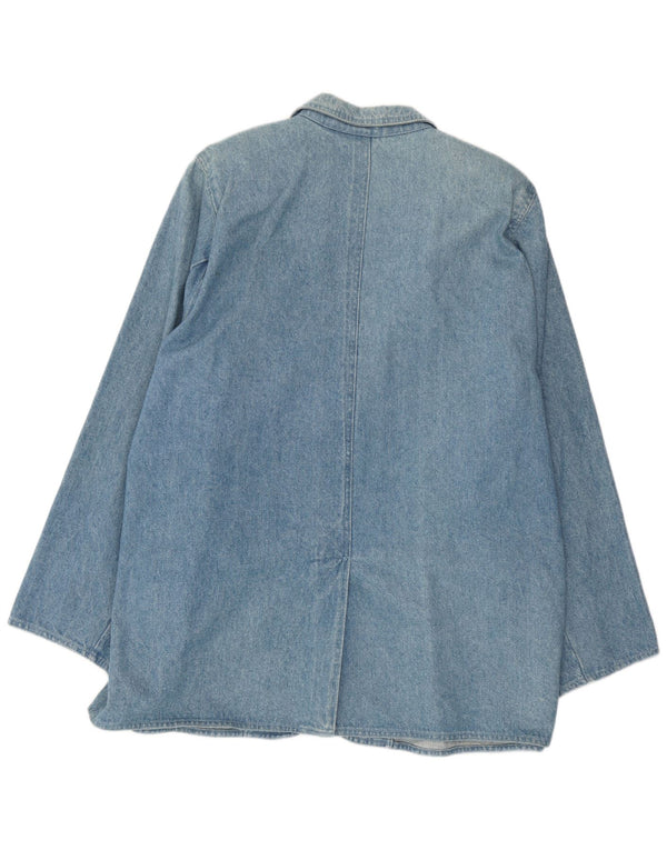 Vintage Womens 2 Button Denim Blazer Jacket UK 18 XL Blue