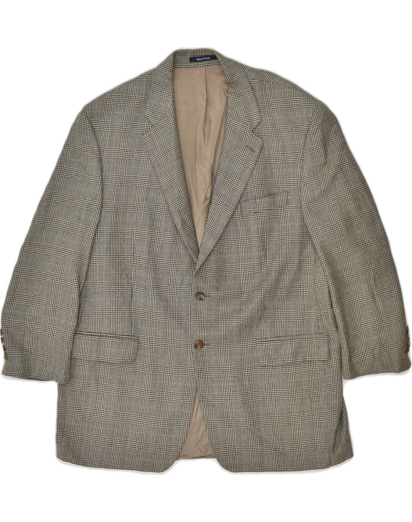 CHAPS RALPH LAUREN Mens 2 Button Blazer Jacket UK 42 XL Grey Check Silk | Vintage Chaps Ralph Lauren | Thrift | Second-Hand Chaps Ralph Lauren | Used Clothing | Messina Hembry 