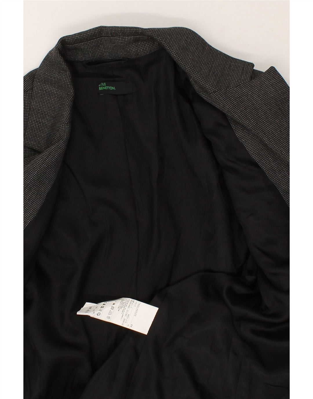 BENETTON Womens 1 Button Blazer Jacket IT 44 Medium Grey Polyester Vintage Benetton and Second-Hand Benetton from Messina Hembry 