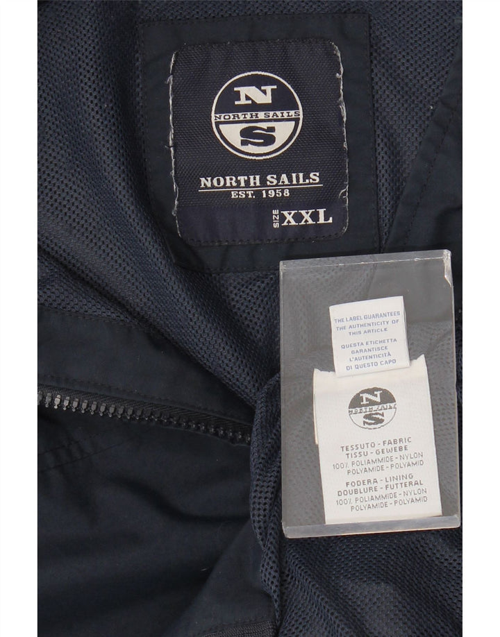 North Sails Mens Bomber Jacket UK 44 2XL Navy Blue Polyamide