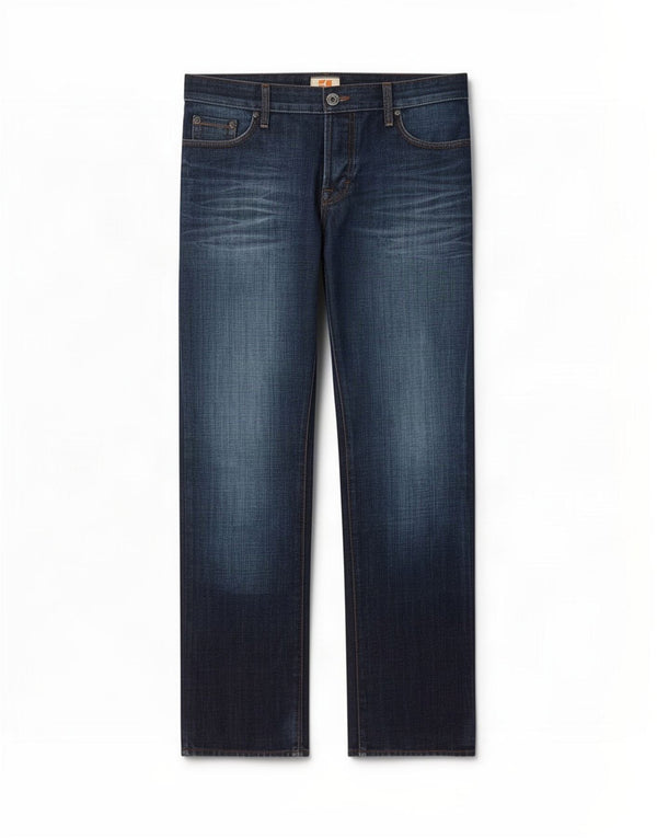 Hugo Boss Mens Regular Fit Straight Jeans W34 L32 Navy Blue Cotton