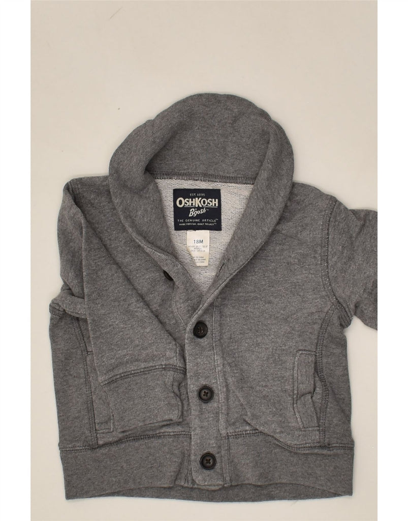 OSH KOSH Baby Boys Cardigan Sweater 12-18 Months Grey Cotton | Vintage Osh Kosh | Thrift | Second-Hand Osh Kosh | Used Clothing | Messina Hembry 