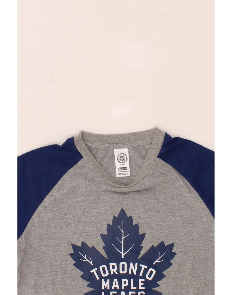 NHL Boys Toronto Maple Leafs Graphic T-Shirt Top 12-13 Years XL Grey Vintage NHL and Second-Hand NHL from Messina Hembry 