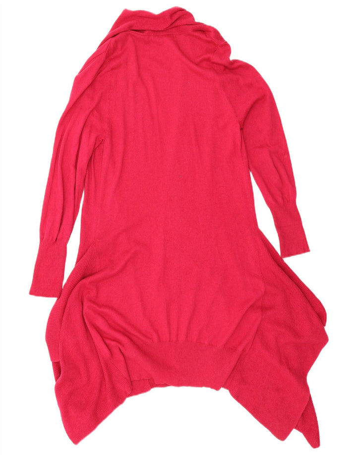 Marks & Spencer Womens Asymmetric Cardigan Sweater UK 12 Medium Pink