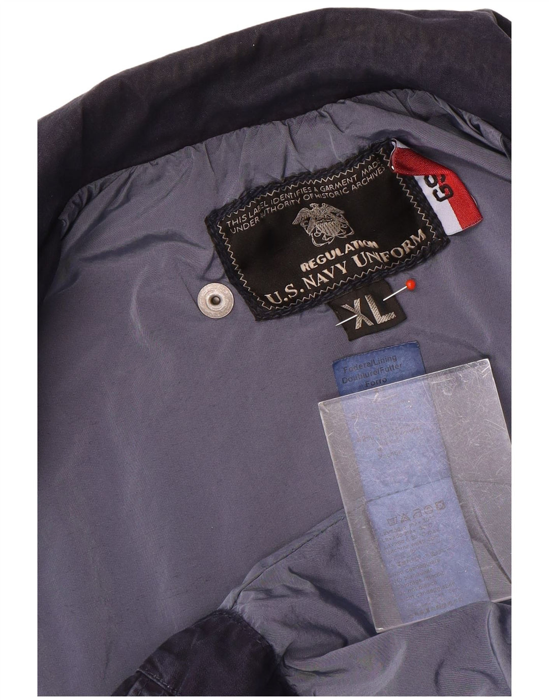 Vintage Mens Utility Jacket UK 42 XL Navy Blue Nylon