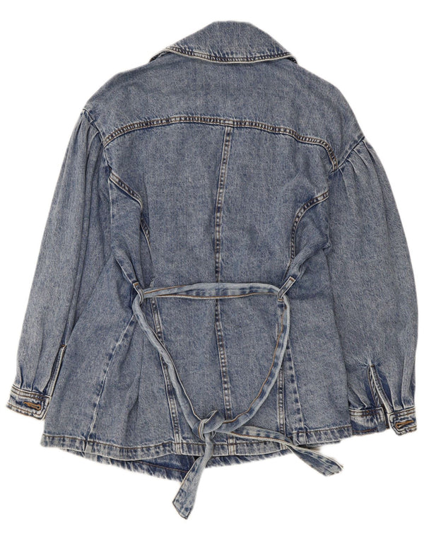 Zara Womens Denim Jacket UK 10 Small Blue Cotton