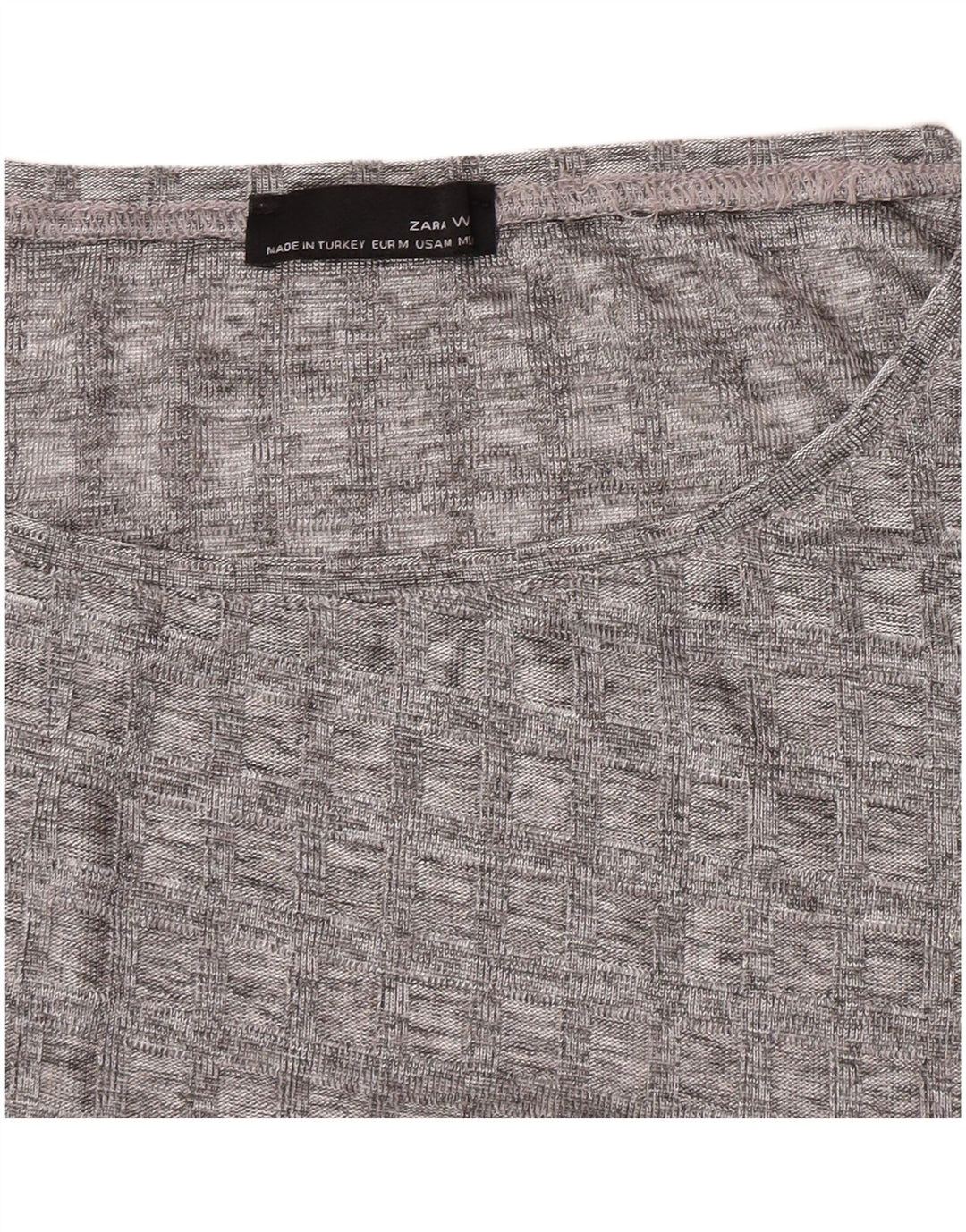 Zara Womens Top Long Sleeve UK 12 Medium Grey
