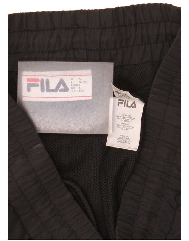 Fila Mens Cargo Tracksuit Trousers Joggers Large Black Polyester