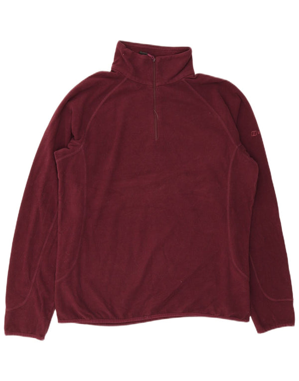 Berghaus Womens Zip Neck Fleece Jumper UK 18 XL Burgundy Polyester