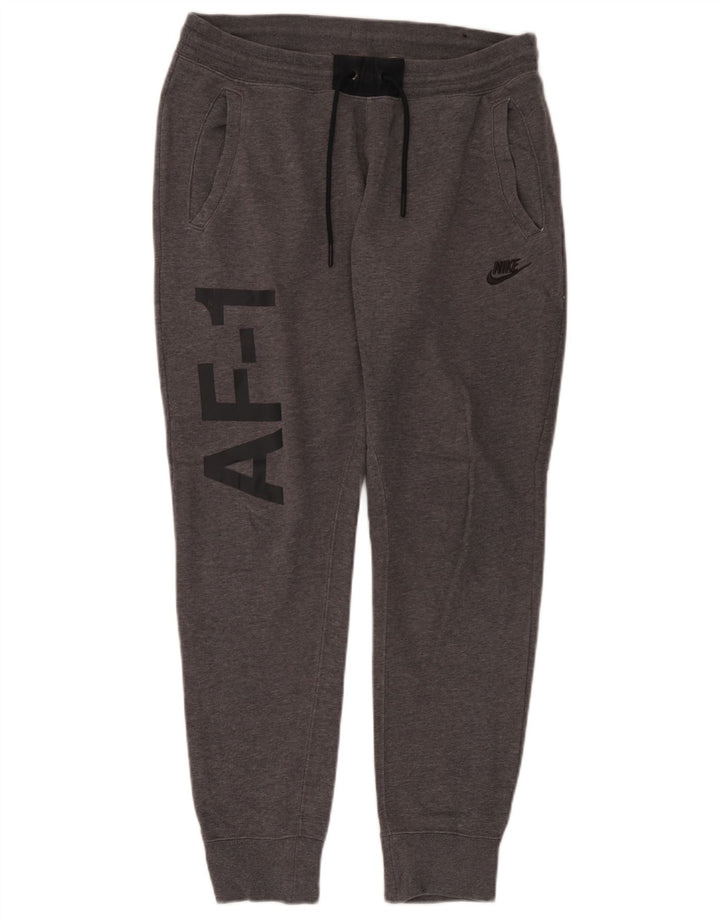 Nike Mens Graphic Tracksuit Trousers Joggers Medium Grey Cotton