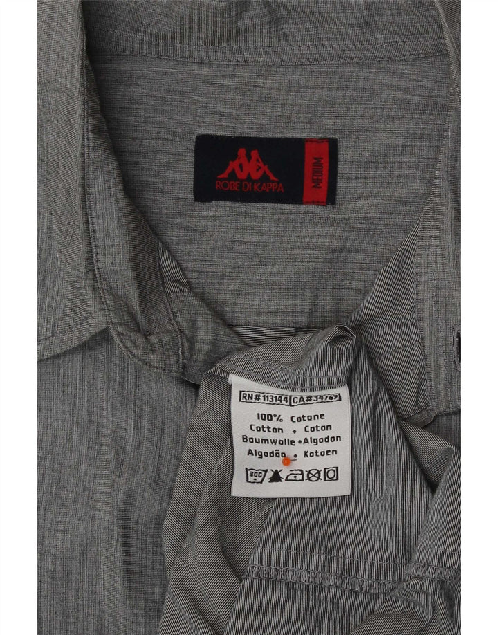 Kappa Mens Shirt Medium Grey Pinstripe Cotton