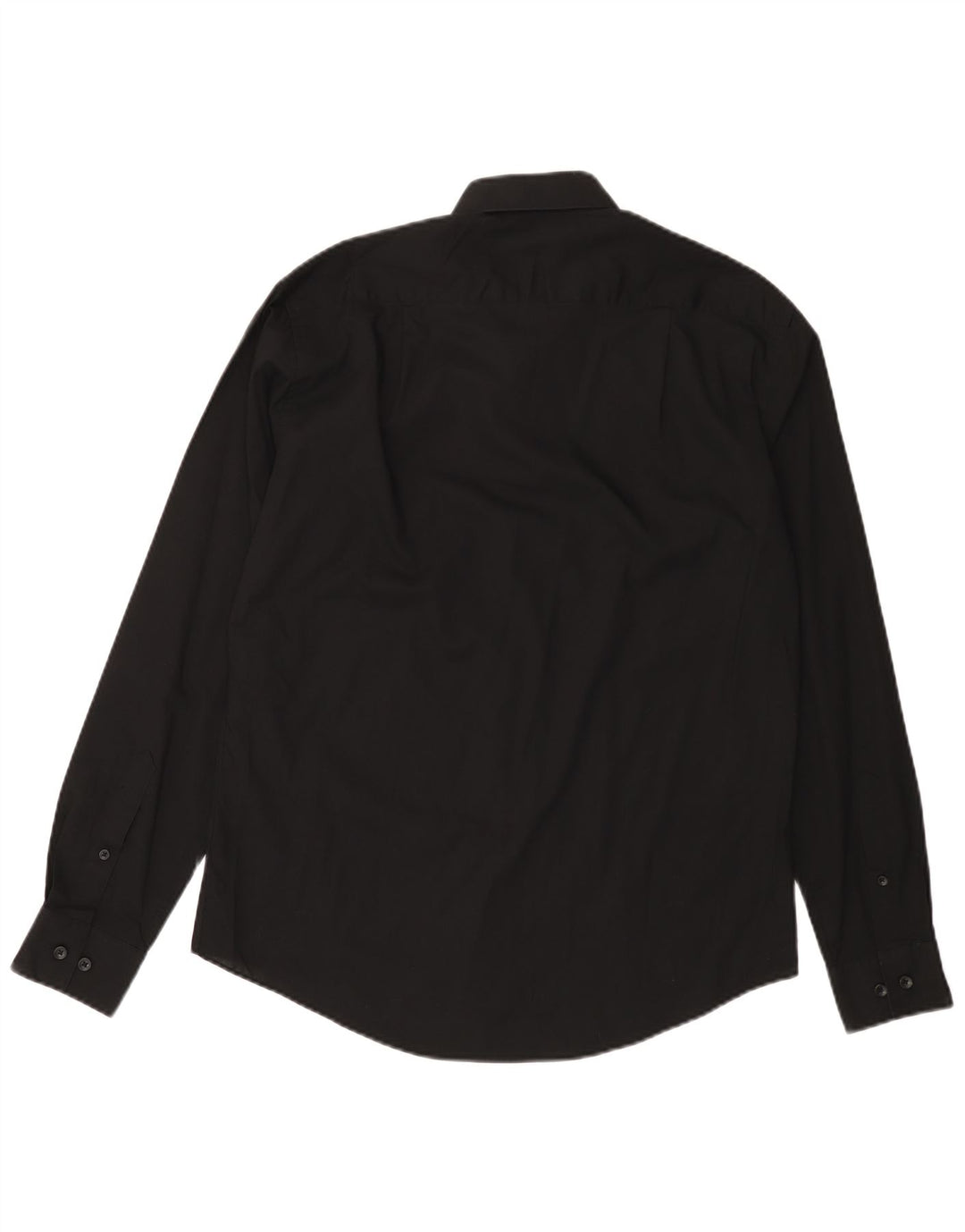 PIERRE CARDIN Mens Slim Fit Shirt Size 15 1/2 Medium Black Cotton