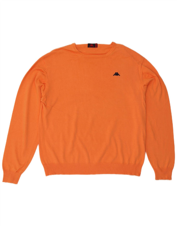 Kappa Mens Crew Neck Jumper Sweater XL Orange Cotton