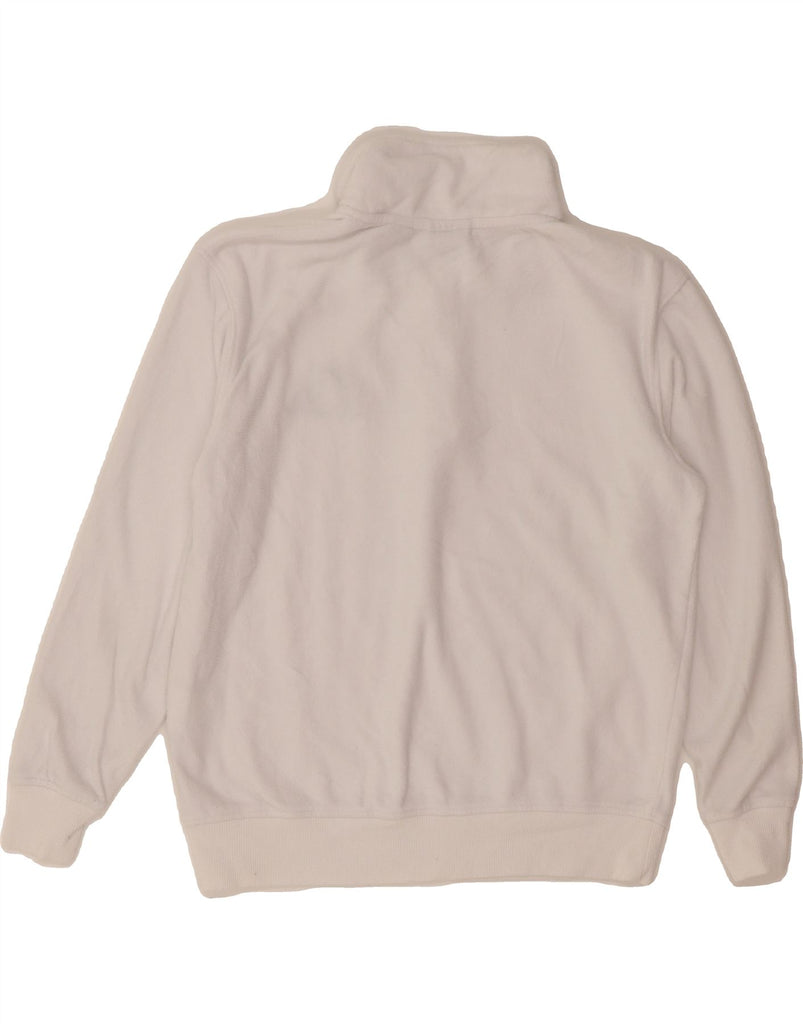 QUIKSILVER Womens Oversized Zip Neck Fleece Jumper UK 10 Small White Vintage Quiksilver and Second-Hand Quiksilver from Messina Hembry 