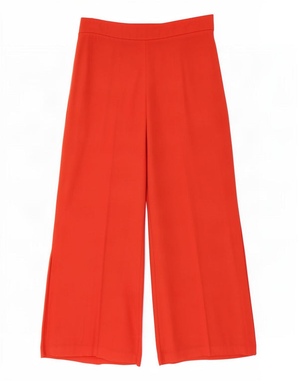 Zara Womens Wide Leg Capri Trousers Medium W28 L22 Orange Polyester