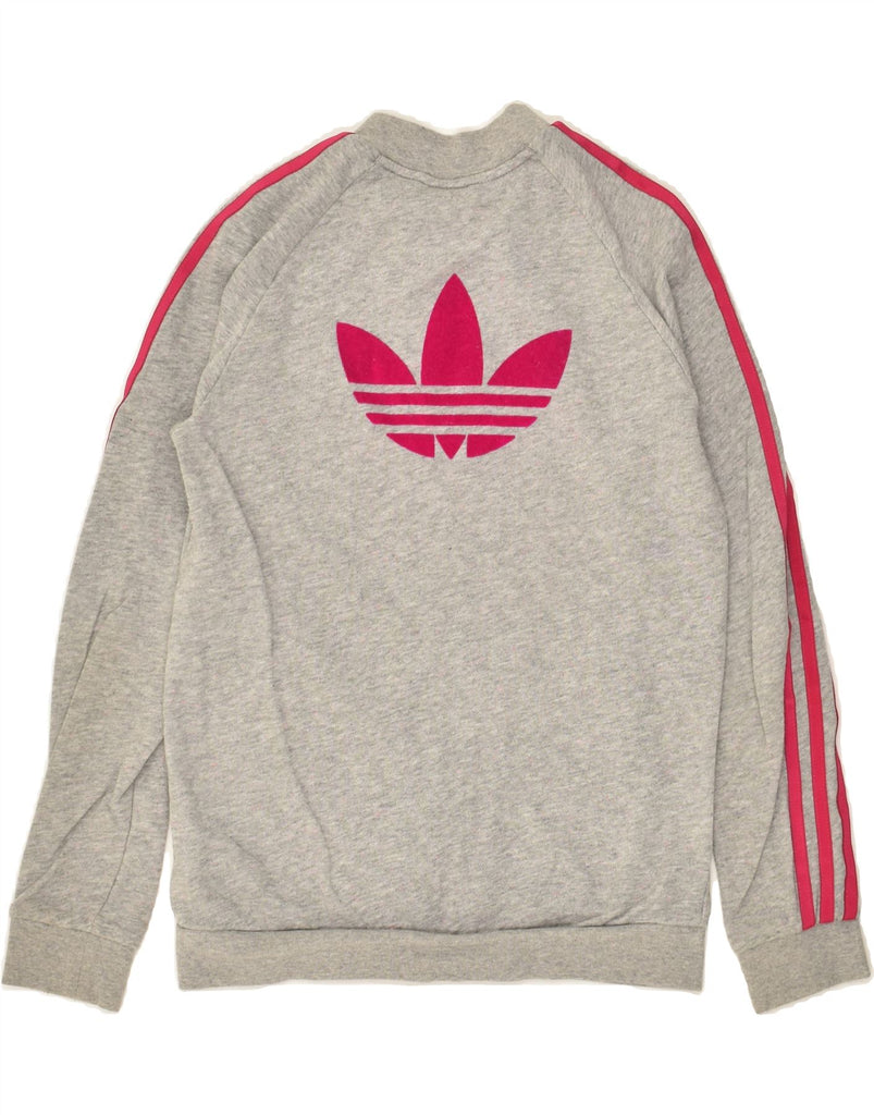 ADIDAS Girls Graphic Tracksuit Top Jacket 11-12 Years Grey Cotton | Vintage Adidas | Thrift | Second-Hand Adidas | Used Clothing | Messina Hembry 