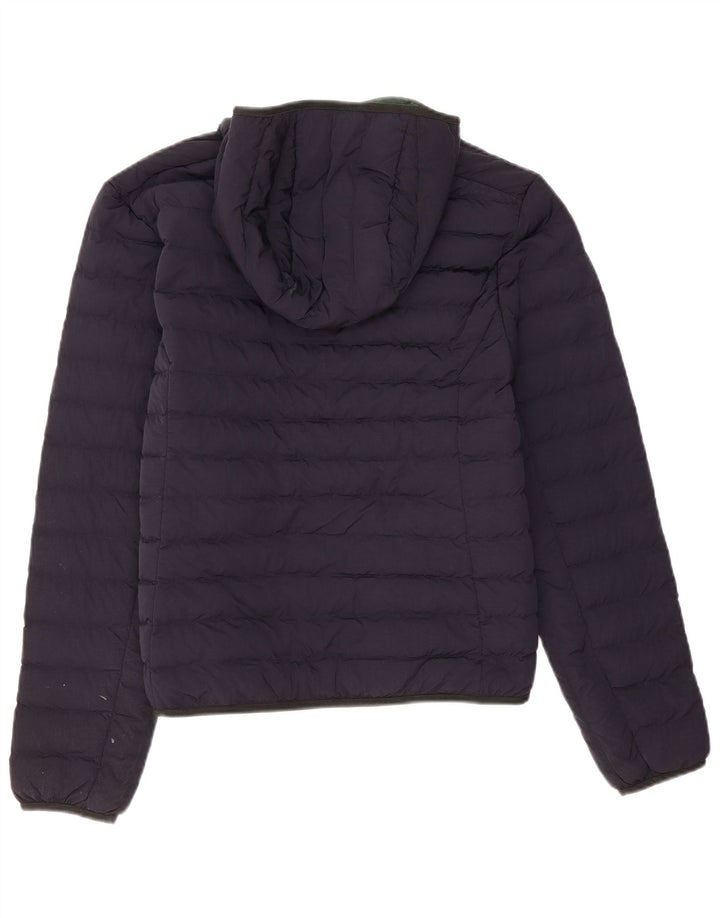 Lacoste Mens Hooded Padded Jacket EU 46 Small Navy Blue Polyamide