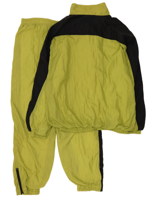 Vintage Mens Full Tracksuit XL Yellow Colourblock Nylon