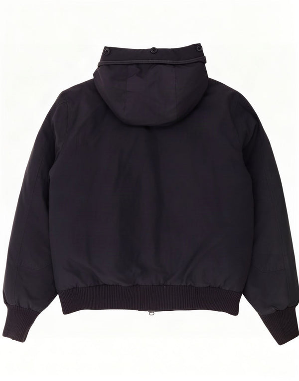 Woolrich Mens Hooded Padded Jacket UK 38 Medium Navy Blue Cotton